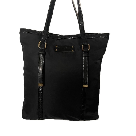 Cynthia Rowley Black Tote Leather Trim Metallic Details - Picture 1 of 5